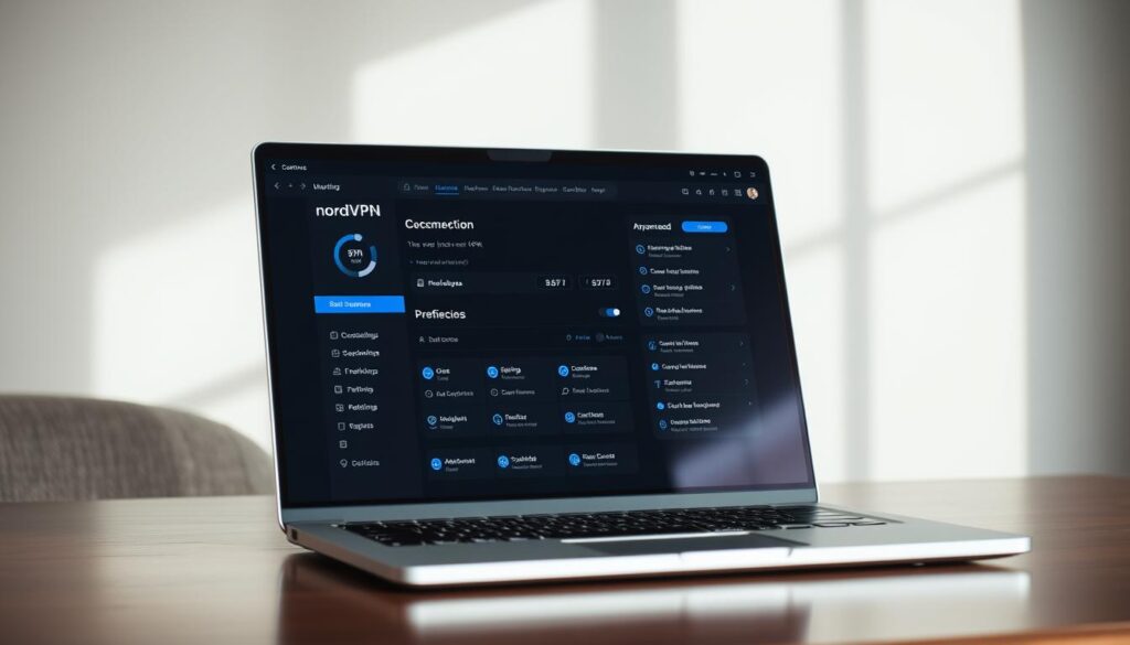 NordVPN user interface