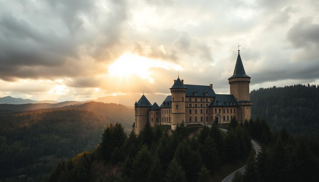 Transylvanian castle landscape Transylvanian castle landscape